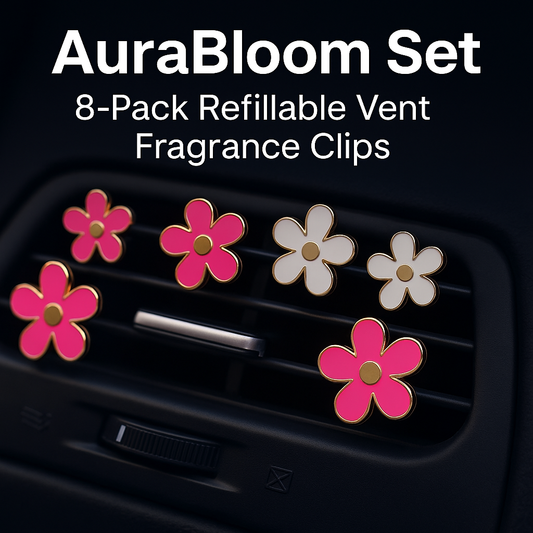 AuraBloom Set – 8-Pack Refillable Vent Fragrance Clips